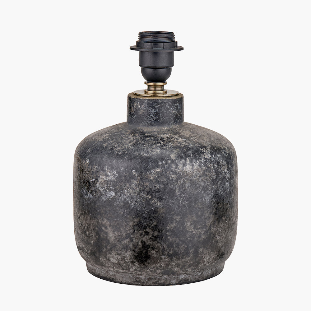Vulcan Textured Volcanic Effect Grey Small Stoneware Table Lamp - Base Only